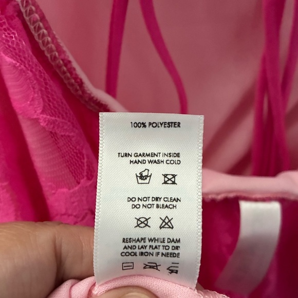 Lucy In The Sky  A-Lace Chemise A-line Dress in Vibrant Pink S - Picture 13 of 15